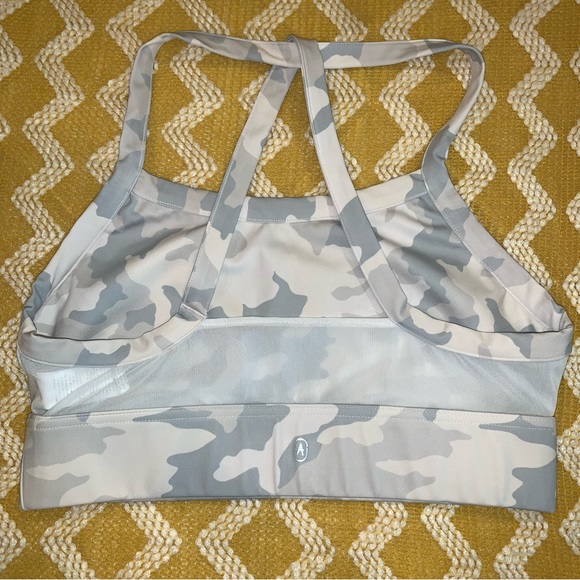 💖 NWOT JustFab Nimbus Cloud White Gray Camo 2 Pc Activewear Set Size L - Picture 7 of 13